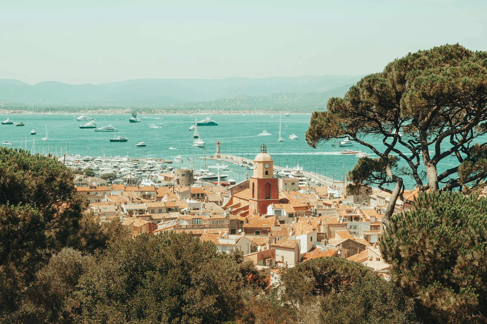Private chauffeur in Saint-Tropez — the port and the village bell tower
